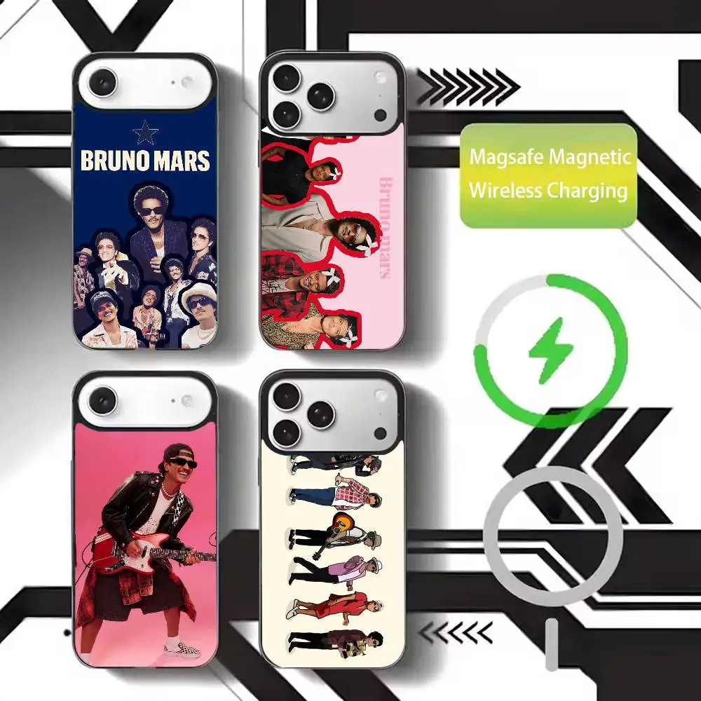 

Singer B-Bruno Mars Phone Case For iPhone17,16,15,14,13,12,11 Plus,Pro Max Magnetic For Magsafe Wireless Charging