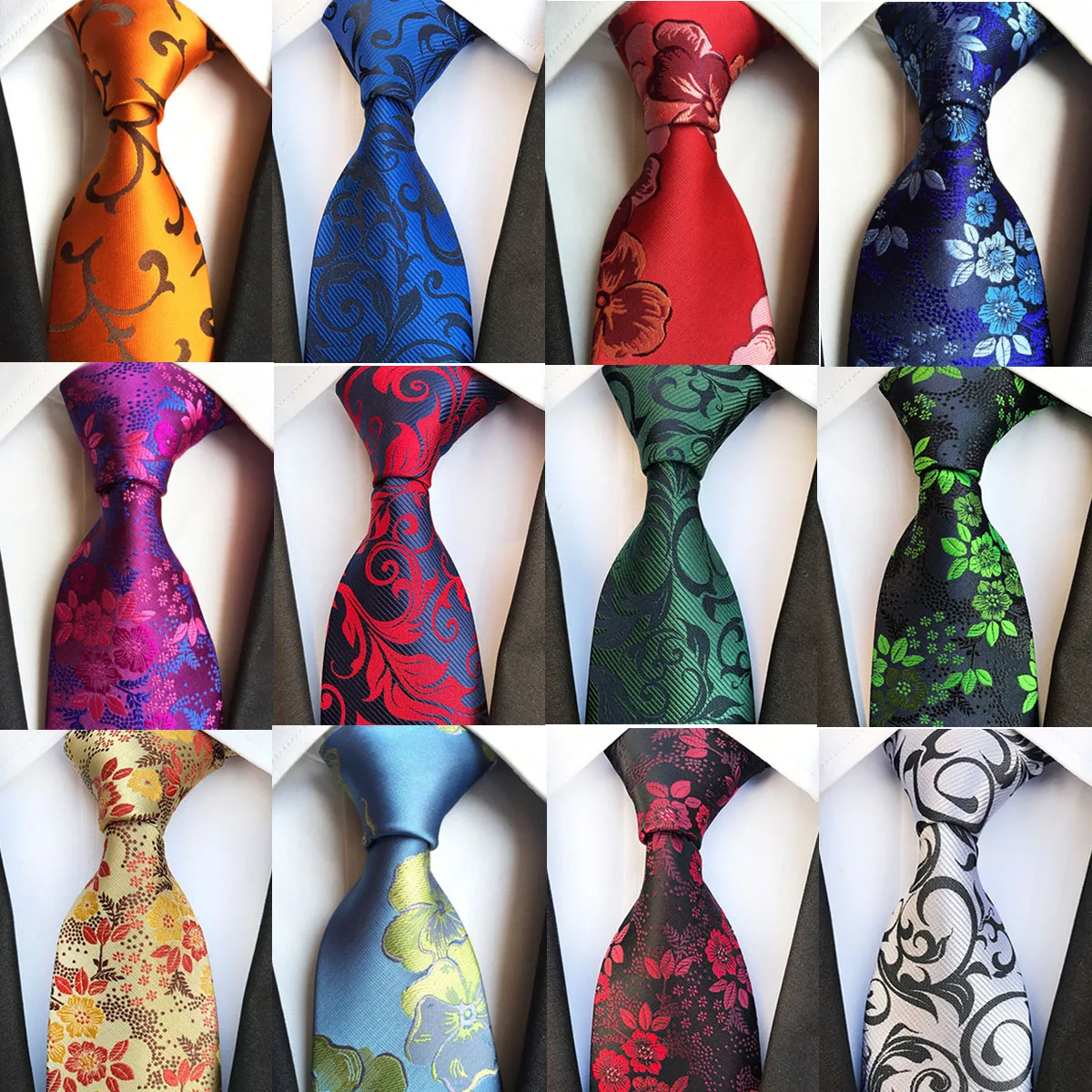 Corbata Floral de seda de 8cm para hombre, traje de corbata de Jucquard verde, negocios, boda, fiesta, corbatas de cuello formales, regalos, nueva moda