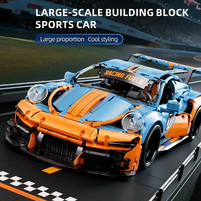 New Technical Building Blocks  Aldults Racing Car Static Model or Remote Control Electric RC Cars Version Construction Boy Toy view 3