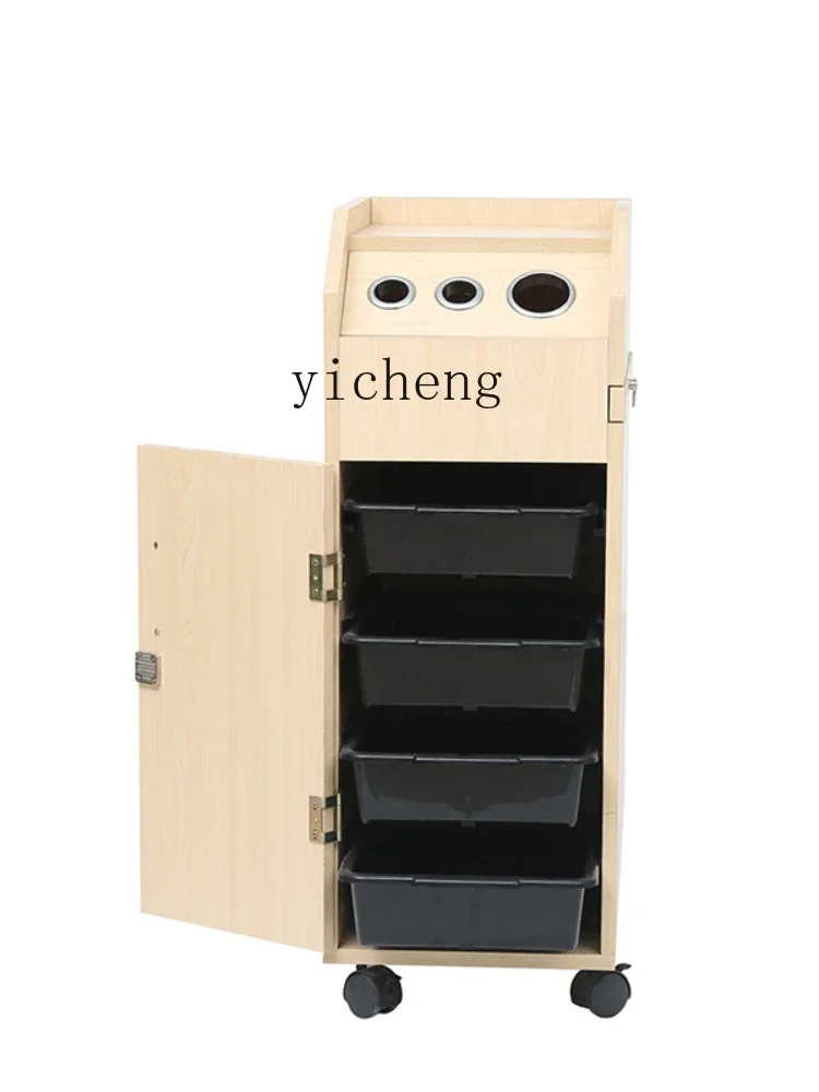 XL Multi-Layer Hair Salon Drawer Locker Wooden Frame Hairdressing Cart Band Roller