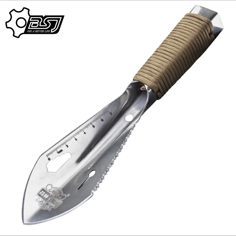 Stainless Steel Garden Shovel Multipurpose Shovel with Sawtooth Hex Wrench Ruler Digging Trowel Knife Spear Garden Multi Tool