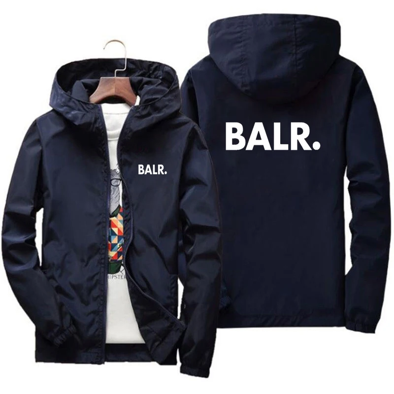 Chaqueta cortavientos con estampado BALR para hombre  abrigo cremallera ropa de calle S-7XL talla grande Hip Hop