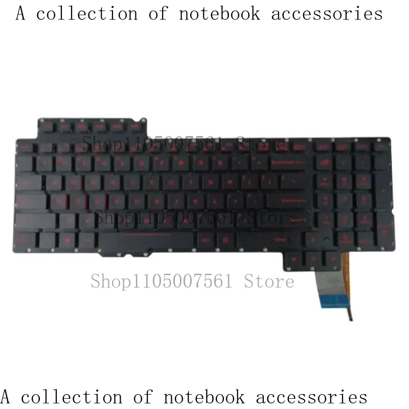 R для ноутбука Asus ROG G752 G752VL G752VT G752VY, черная клавиатура с подсветкой - без рамки