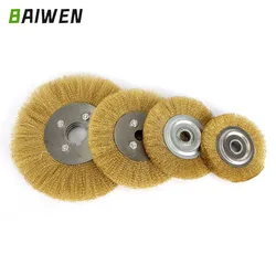 Cepillo de rueda de alambre de tipo plano para amoladora de banco, herramienta abrasiva para desbarbado de madera y Metal, 100/125/150/200/250mm