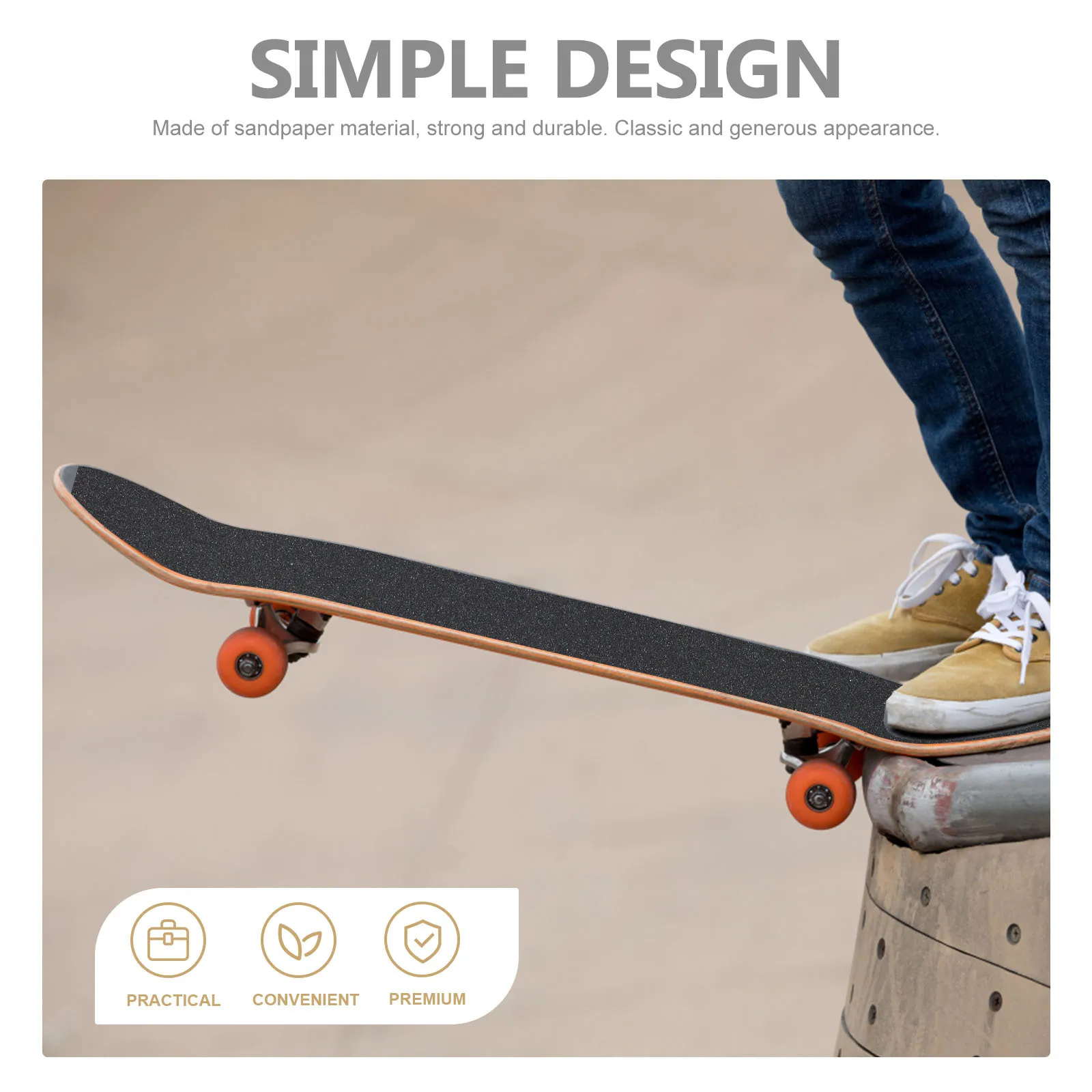 

Skateboard Sandpaper Traction Tape Grip Entrained for Skateboards Caution Scooter Tapes