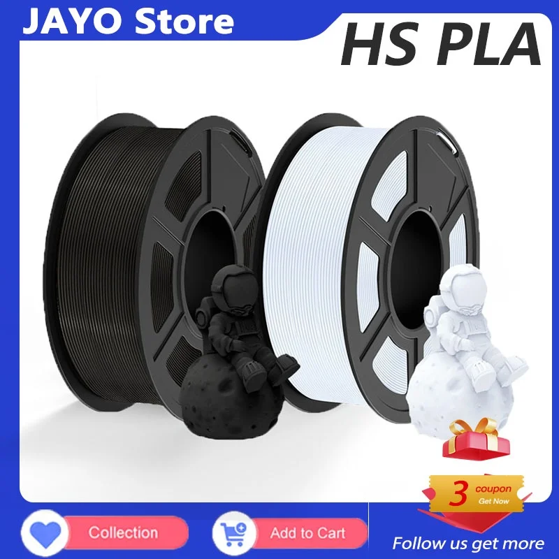 JAYO HS PLA Filament 1.75mm High Speed PLA 3d Printer Filament  For Bambu FDM 3D Printer Neatly Wound 3D Printing Materials