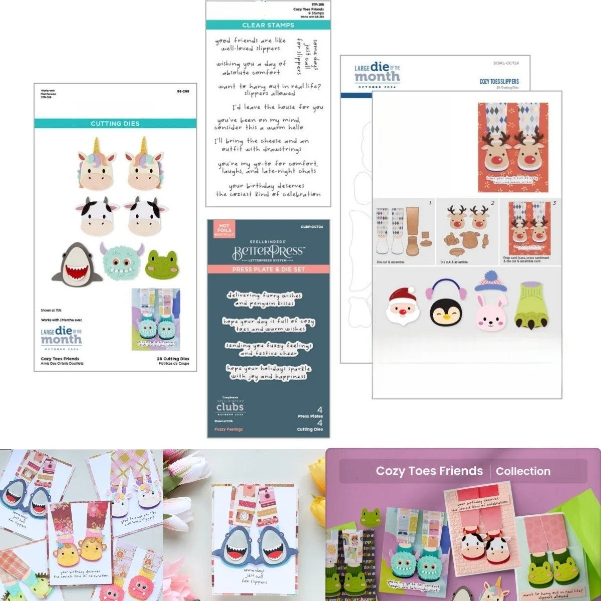 

2025 Christmas Cozy Toes Friends New Clear Stamps Metal Cutting Dies for DIY Making Card Scrapbook Paper Craft Decoration