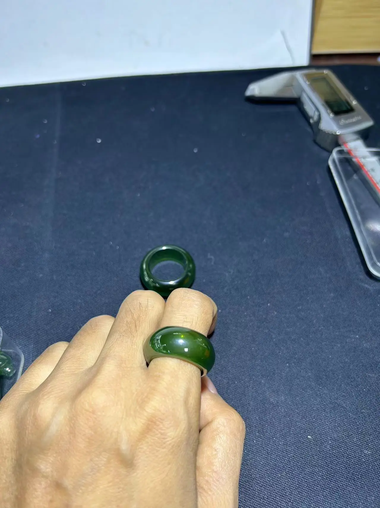 Emerald ring finger emerald ring men\'s and women\'s ring tail ring finger ring new hardness 9