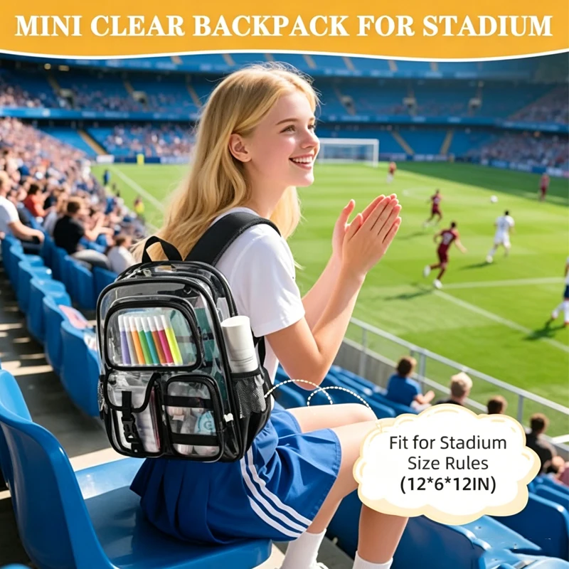 Mini Transparent Swimming Backpack Stadium for Gym Beach Bag Summer Clear Waterproof Small Fitness Women Yoga Sports Rucksack