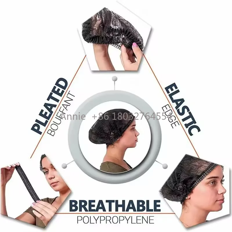 100PCS Disposable Hair Head Caps Non Woven Dustproof Cap Eyelash Extension Makeup Tool Breathable Shower Bathing Hats