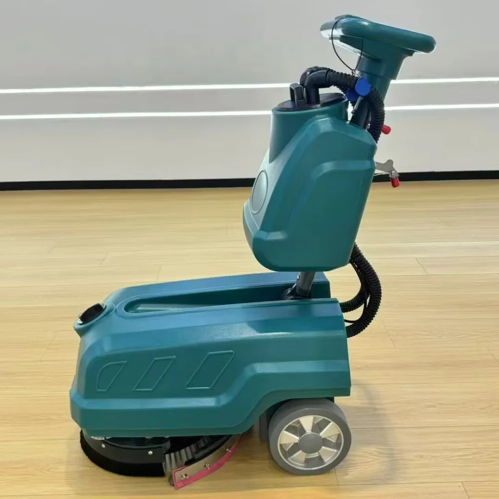 Portable Floor Scrubber, Grey Electric Floor Washer, Home Supermarket Warehouse Cleaning Machine, Efficient Wash Tool view 2