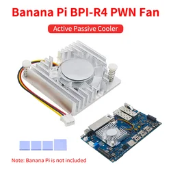 Banana Pi BPI-R4 Fan Aluminum Alloy Heatsink Active Passive Cooling PWN Fan Radiator for Banana Pi R4