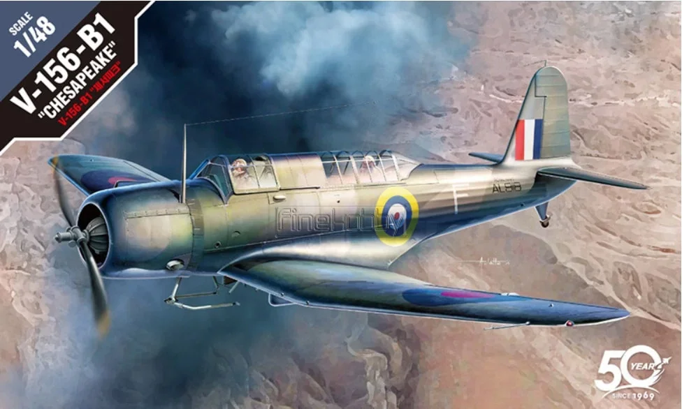 Kit de modelo de ensamblaje de plástico Academy 12330 bombardero Chesapeake francés V-156-B1 escala 1/48
