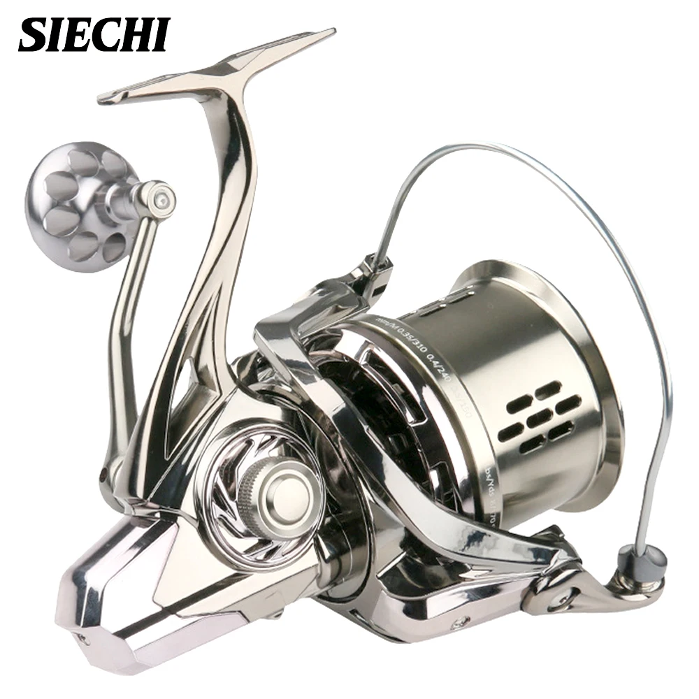 

New All-Metal Silver Freshwater And Seawater Dual Use Fishing Reel Big Pulling Drag Spinning Reel Durable Carp Fishing Saltwater