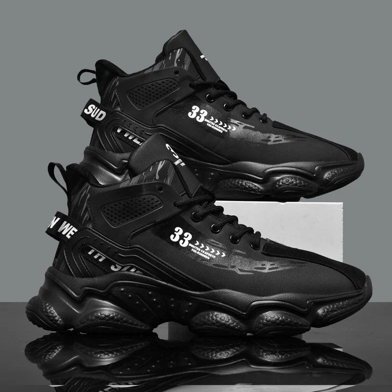 

Модная уличная спортивная обувь для бега, мужские кроссовки, ботинки для бега, сетчатая дышащая амортизирующая черная обувь-корзина, мужская обувь большого размера