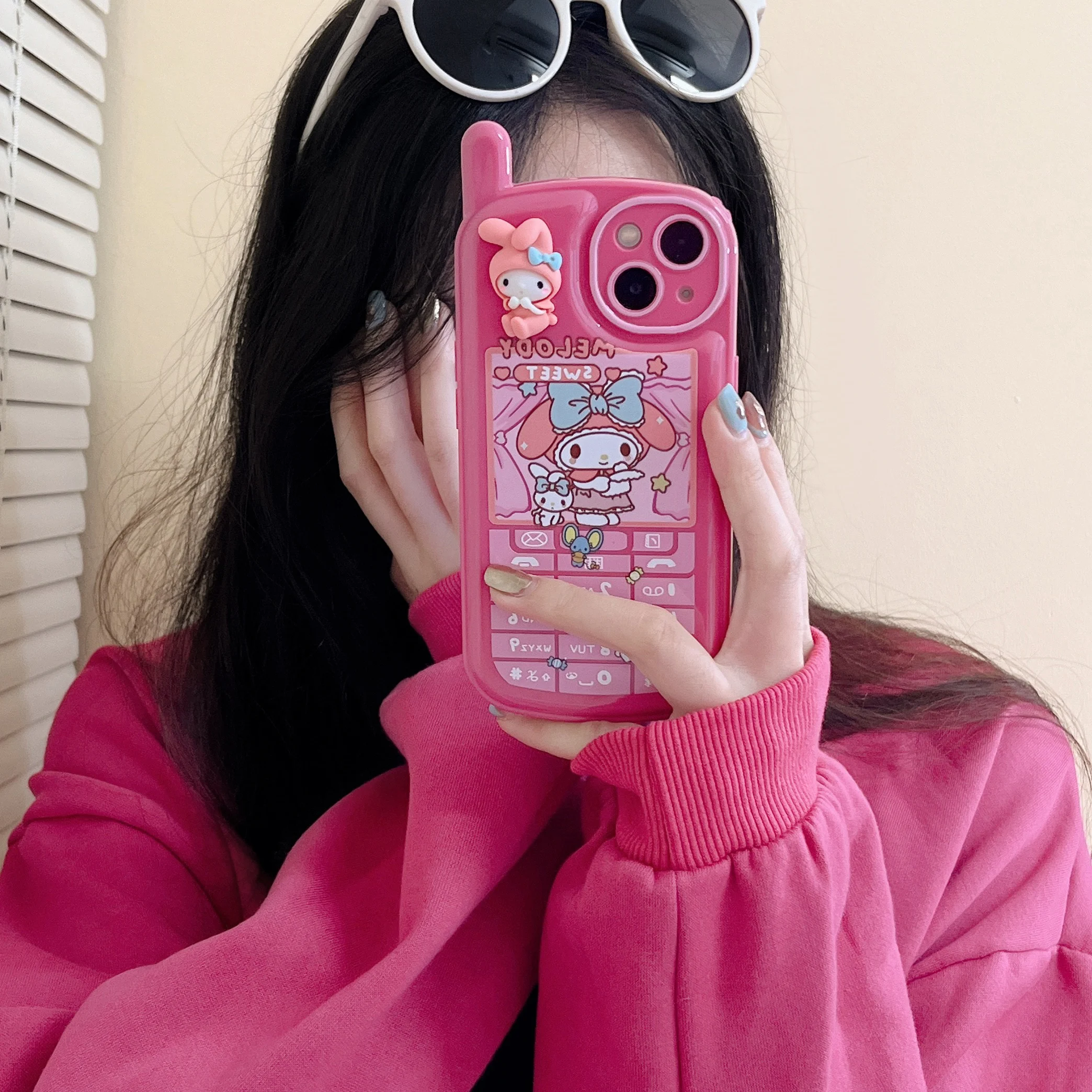 Женский противоударный чехол для телефона Sanrio Kawaii My Melody Kuromi Style iPhone 14 13 12 11 Pro X XR XS MAX Plus