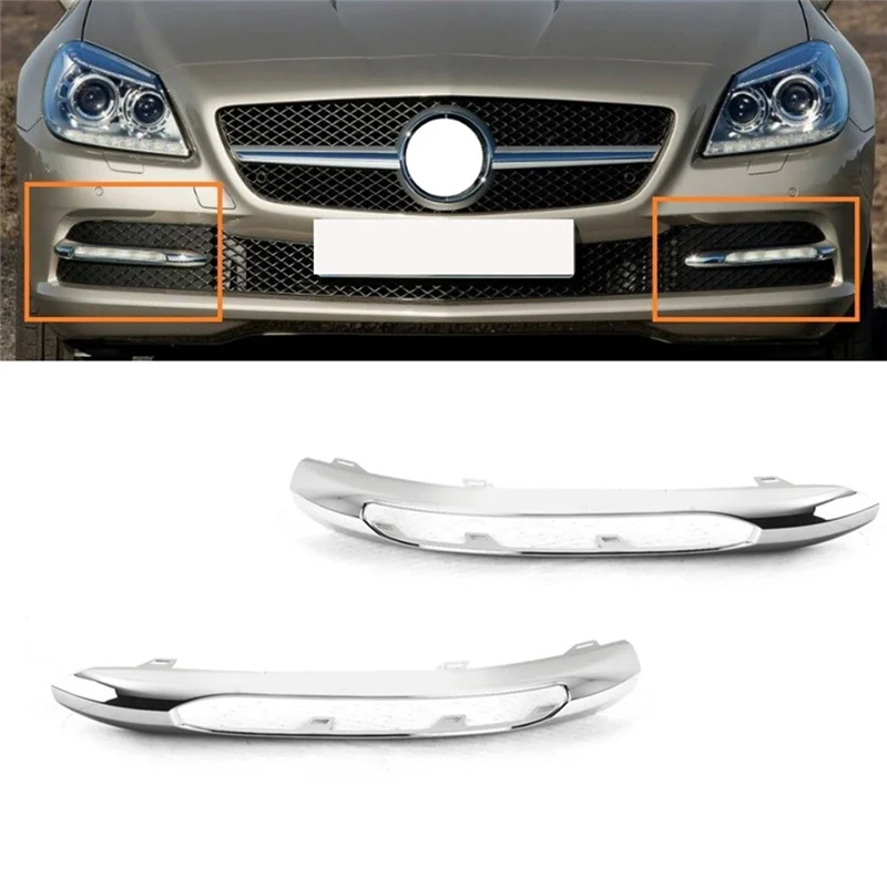 Car Chrome Right Front Bumper Lower Grille Fog Light Cover Frame for Mercedes-Benz SLK Class R172 W172