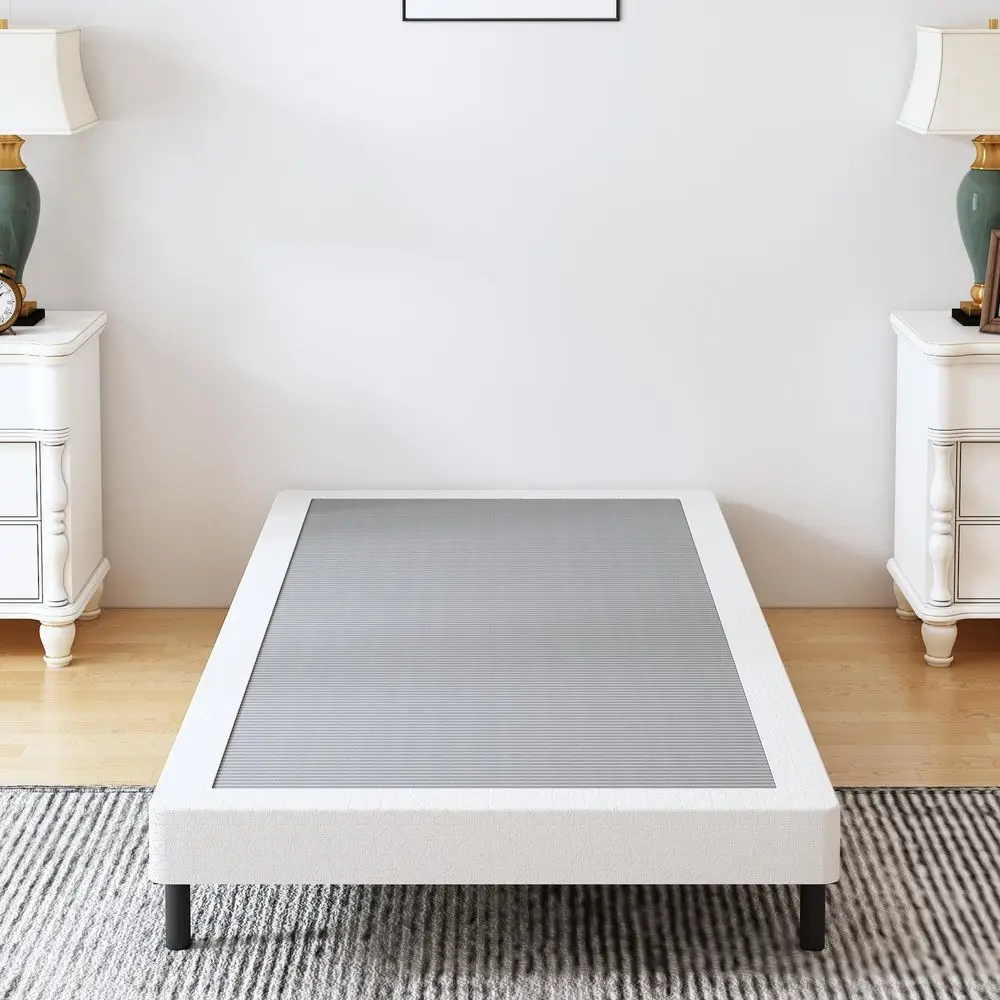 

Металлическая основа для матраса Springs Twin 4 дюйма, 1500 фунтов, усиленная, с нескользящим покрытием, бесшумная, простая сборка, легко чистящийся чехол