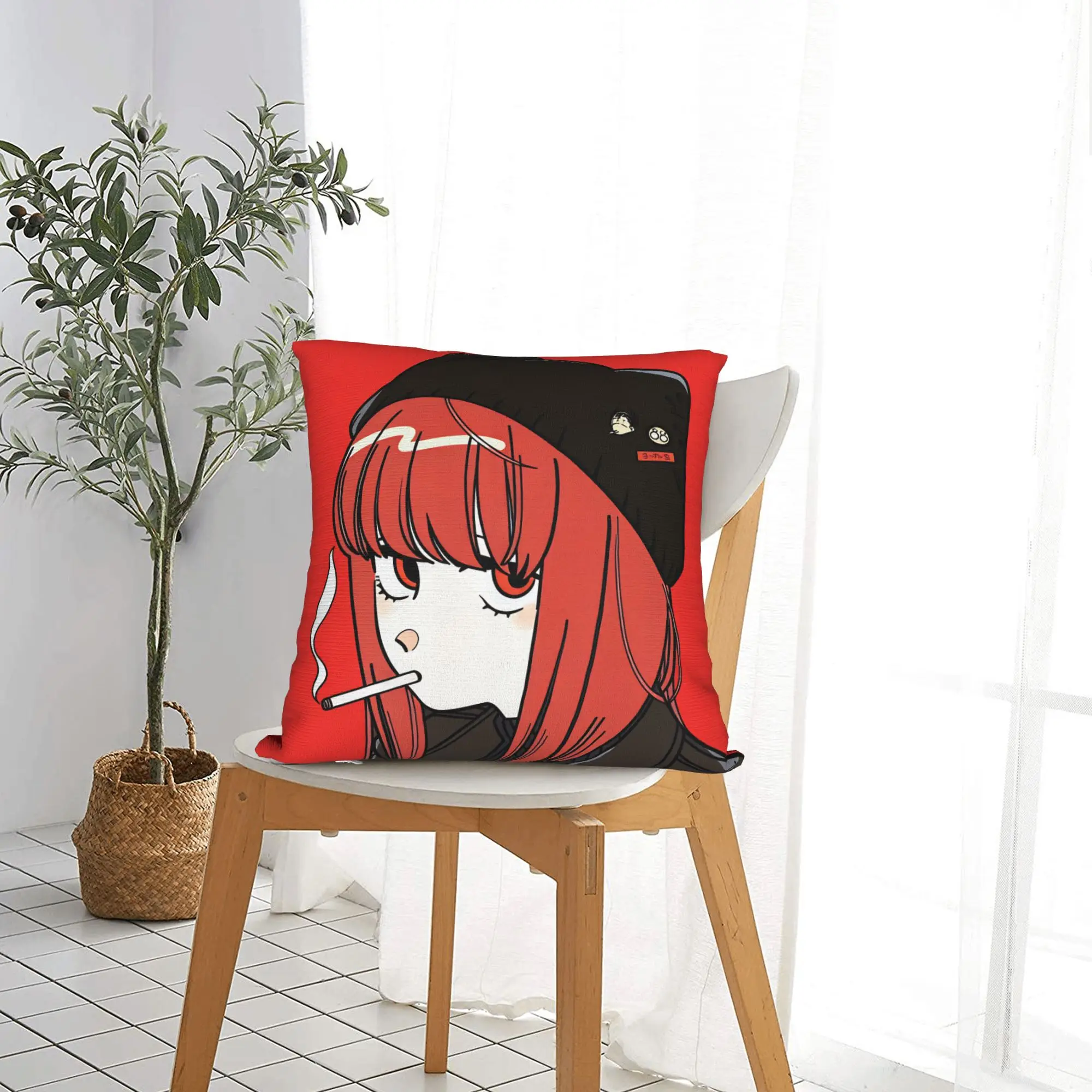 Smoking Behind Supermarket Yamada  Pillow Case  Comfy Pillow Cover Fashion Cushion Cover For Wedding Party Home Decor