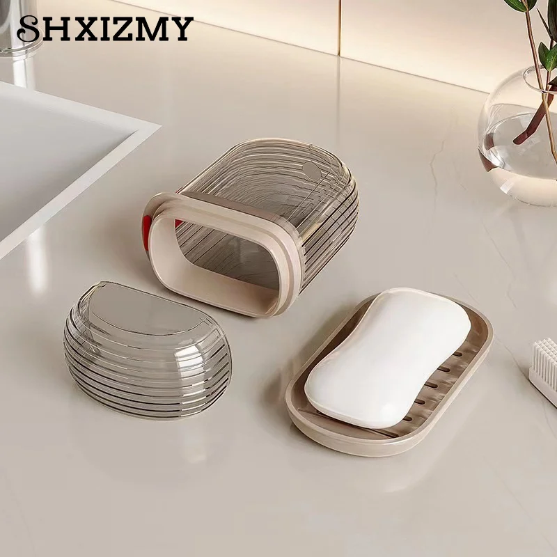 Plastic Soap Dish Travel Box Holder Container With Lid Durable Soap Case Strong Sealing Organizer Bathroom Home Outdoor Hiking