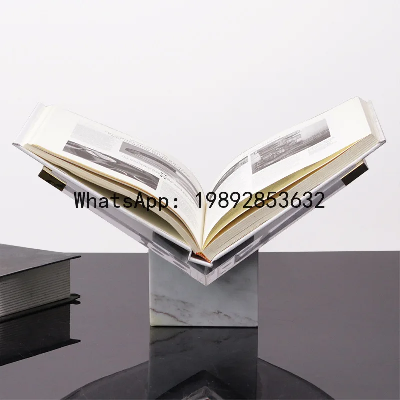 ZF Simple Modern Geometric Creative Marble Bookshelf Storage Ornament Study Room Bookcase Decorative