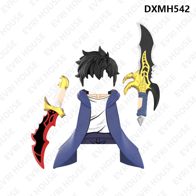 Animes Mini blocs de construction poupées figurines d'action briques Solo nivellement bande dessinée assemblage jouets pour enfants DXMH539-544