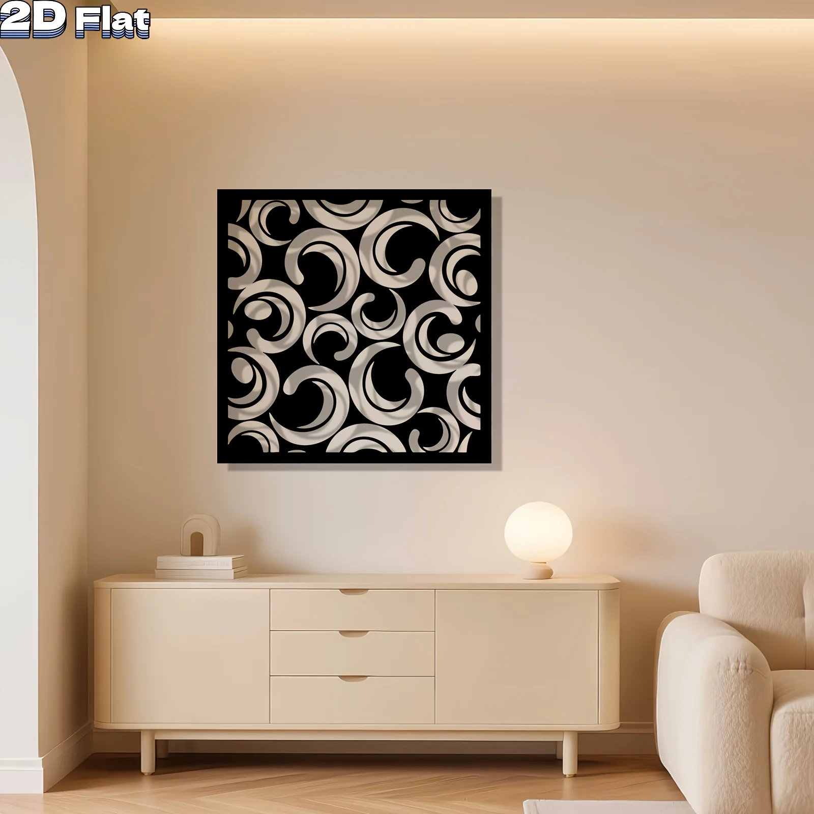 1pc Modern Abstract Swirl Metal Wall Art, Powder-coated Iron Decor for Living Room & Garden Fence, Elegant All-Holiday Gift