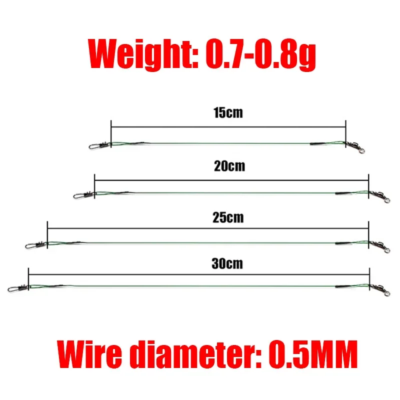 20 Pcs/lot Fishing Wire Line Leash Lure Fishhook Line Trace Wire Leader Swivel Snap Spinner Shark Spinning Expert Tackle