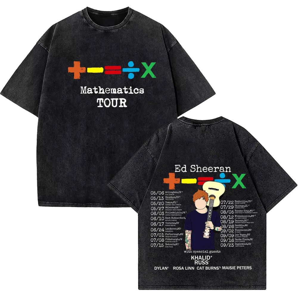 Ed Sheeran Mathematics Tour 2024 Washed T-Shirts Ed Sheeran tee shirt