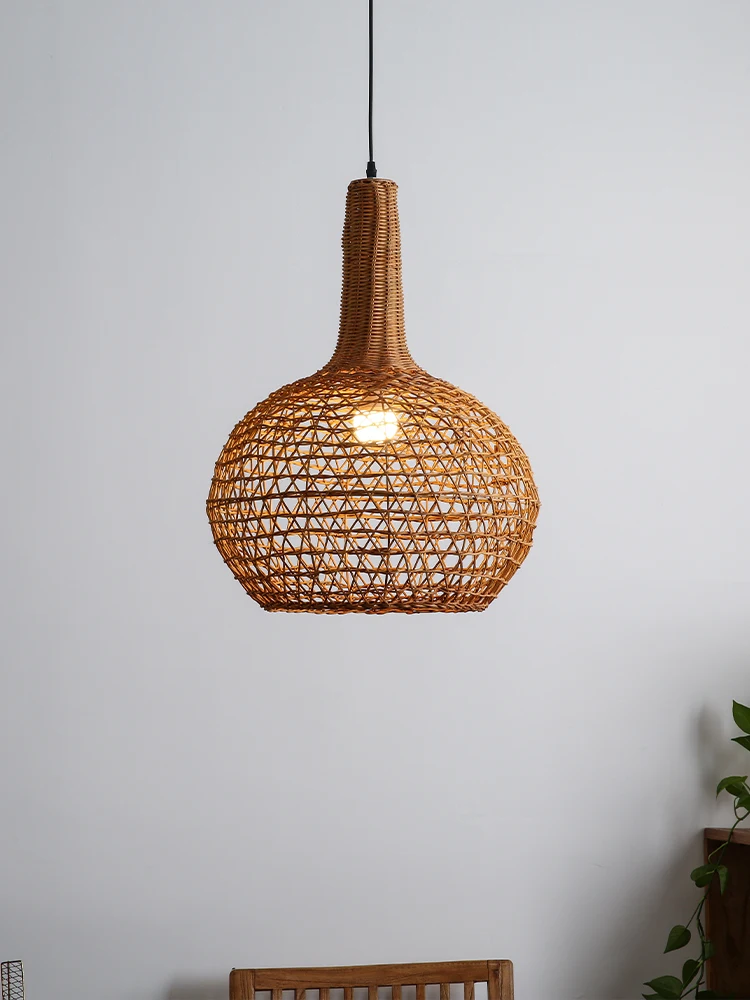 

Handmade Rattan Pendant Light Ancient Style Retro And Personalized Art Restaurant Homestay Tea Room Bedroom Lighting Fixture