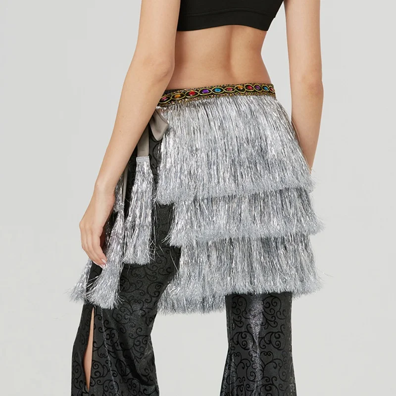 ผ้าพันสะโพกผู้หญิงแบบมีพู่ห้อยตกแต่ง  กระโปรงคาดเอวแบบมีพู่เก๋ไก๋  ผ้าคลุมสะโพกสำหรับงานปาร์ตี้และงานคาร์นิวัล