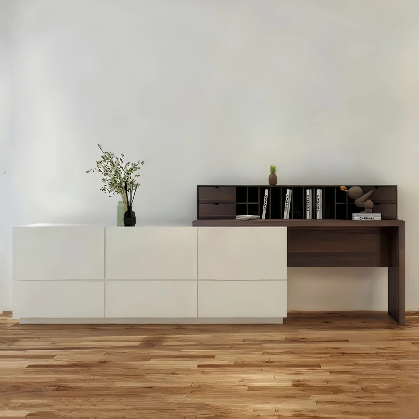 White piano lacquered vanity, bedroom extendable TV cabinet, desk