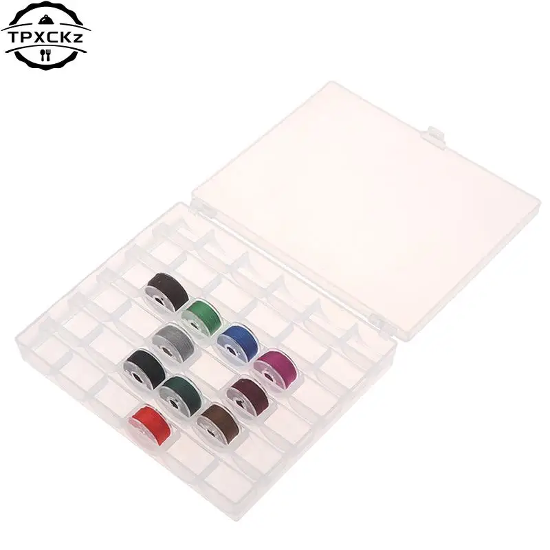 36 Spools Sewing Machine Bobbins Empty Bobbins Spools Sewing Machine Plastic Storage Box For Home Sewing Accessories Tool