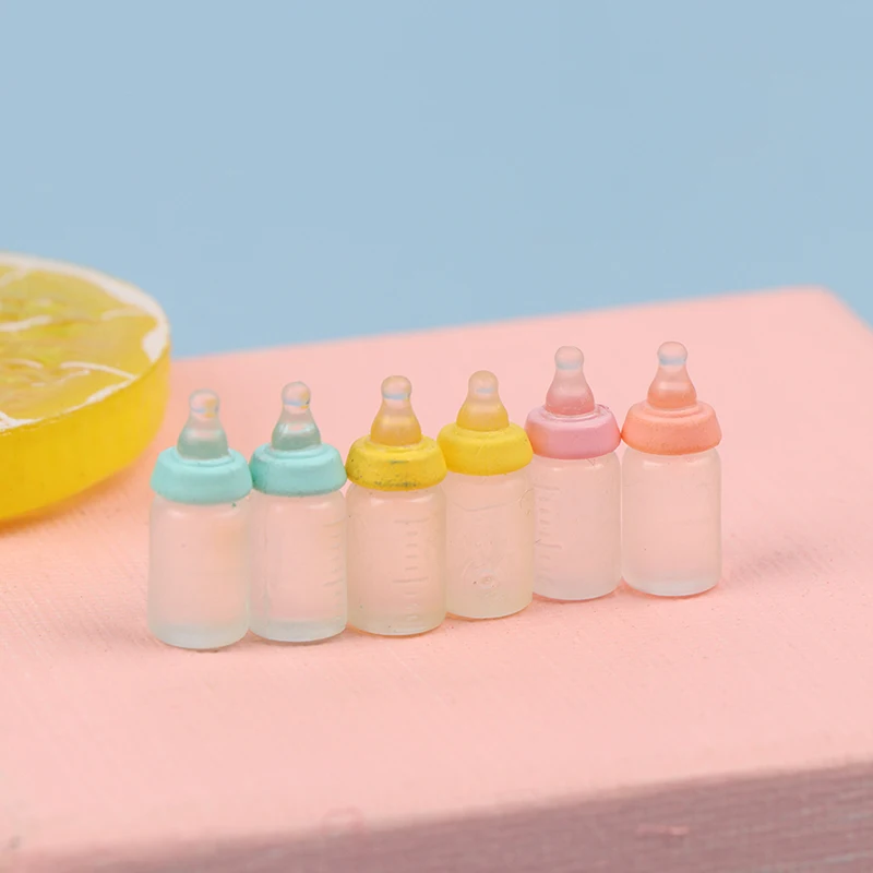 6 قطعة 1:12 دمية المنمنمات زجاجة الحليب زجاجة رضاعة للأطفال نموذج بيت الدمية ديكور لتقوم بها بنفسك عناصر تزيين المنزل ديكوراسيون كازا