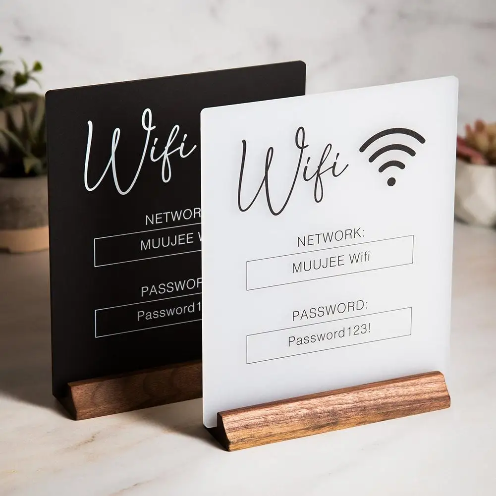 Acrylic Wifl Board Public Place Identification Sticker Notice Account Shop Handwritten House Identificat Board WiFi Passwor T8O5