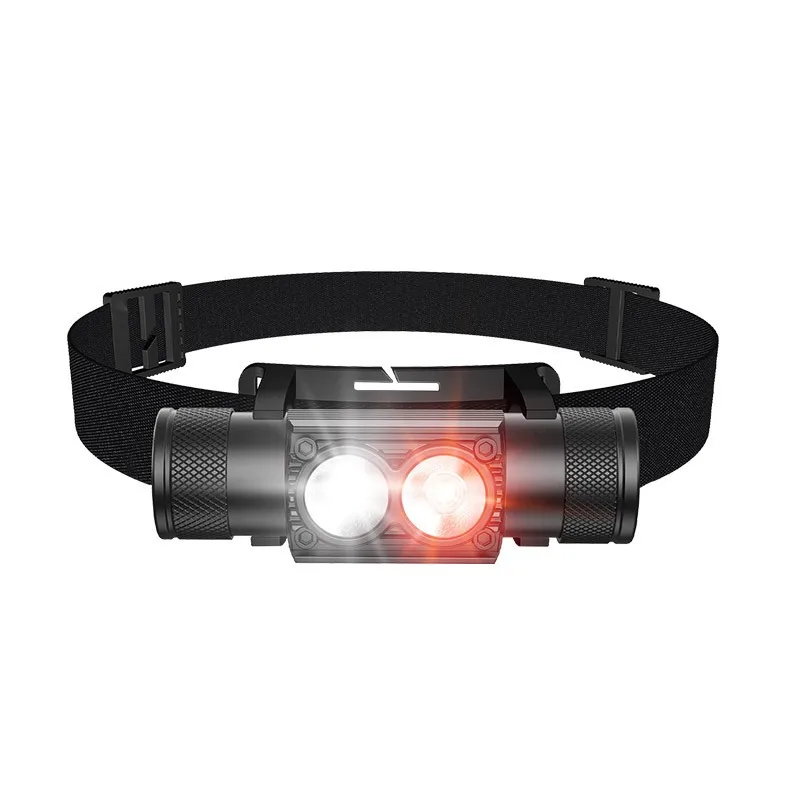 Head light LED strong light dual source lithium battery USB charging lightweight head mounted flashlight for outdoor camping