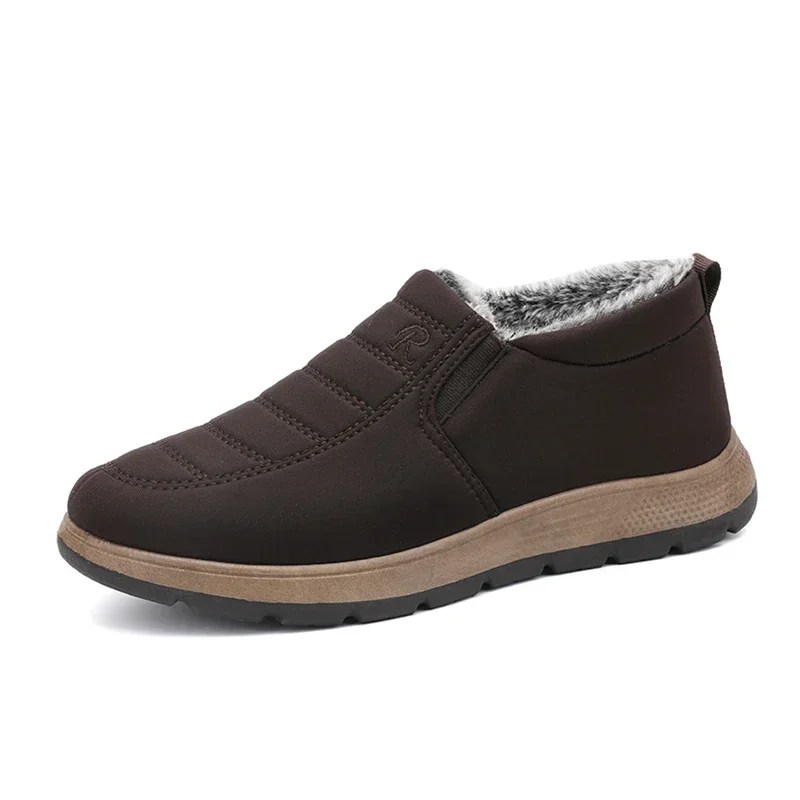 Zapatos informales para hombre, mocasines cortos de felpa sin cordones, cómodos, con plataforma, de algodón, para exteriores, invierno, 2023