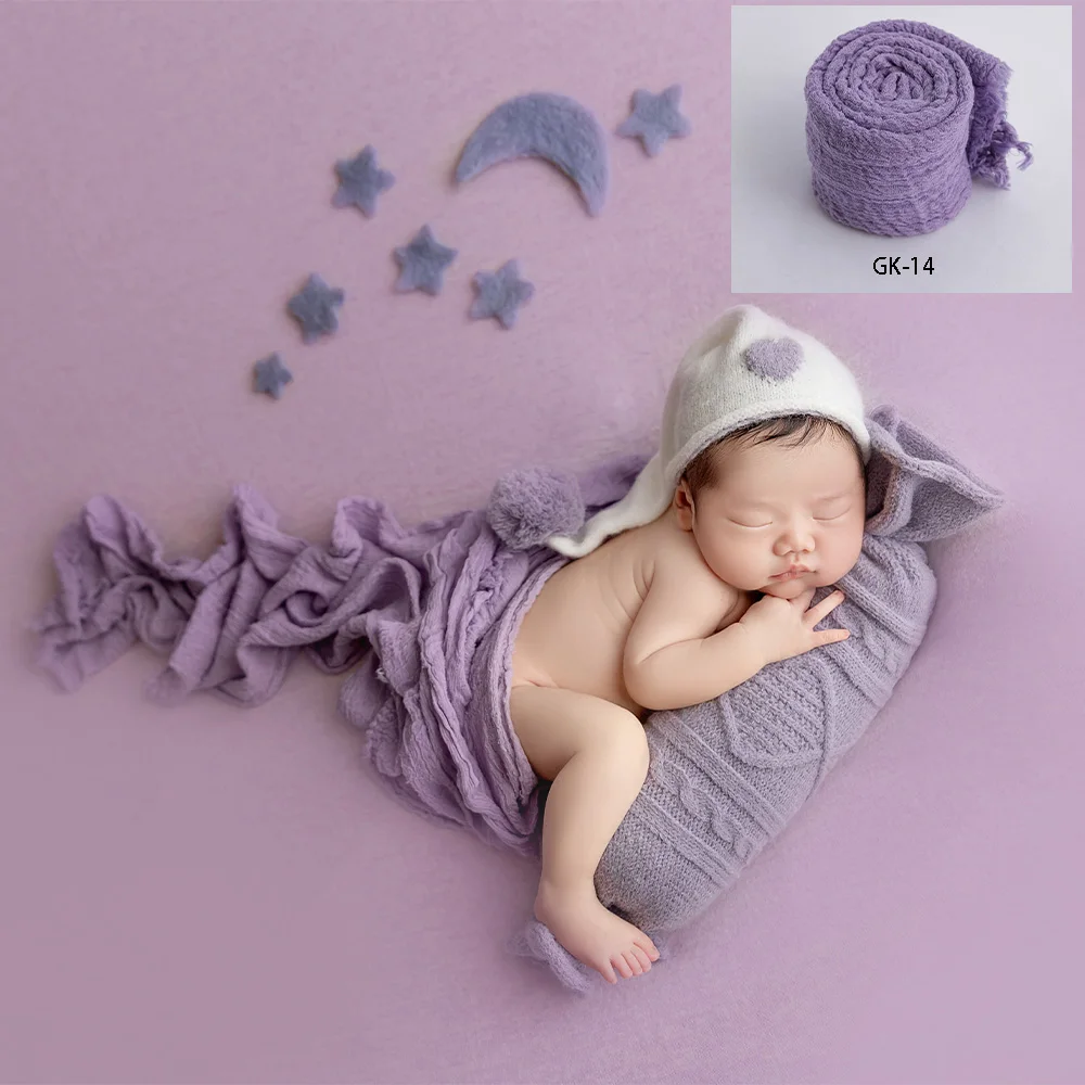 Algodão macio gaze Wraps para fotografia, alta Stretchable Swaddle Blanket para bebê recém-nascido, foto Props, várias cores