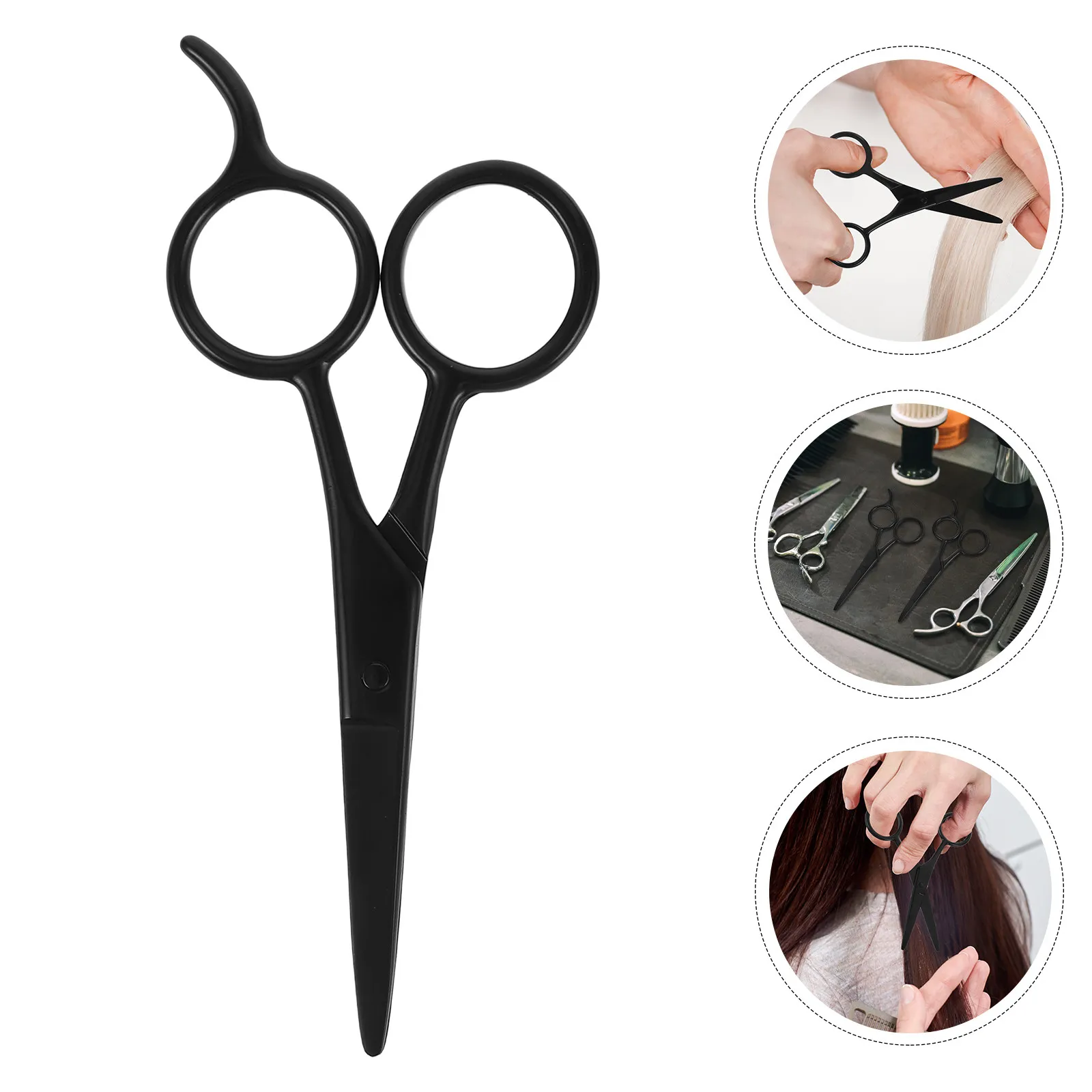 2Pcs Black Stainless Steel Beard Scissors Men Grooming Scissors Lightweight Compact for Precision Eyebrow Mustache Beard