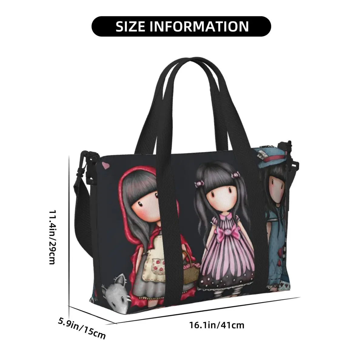 Custom Santoro Gorjuss Beach กระเป๋าเดินทางขนาดใหญ่ความจุ Tote กระเป๋าสําหรับยิมโยคะผู้หญิงช้อปปิ้ง Duffle กระเป๋าสะพาย