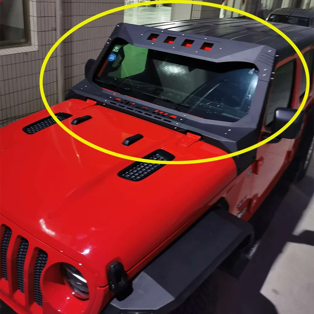 

Передняя рамка для окна с 4 светодиодными лампами стальная защита для Jeep Wrangler JL 2018 + JL1161 LantSun