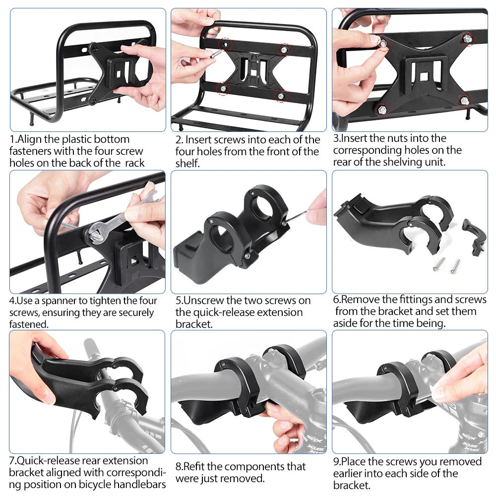 NEWBOLER MTB Fahrrad Front Rack Träger Packtaschen Tasche Gepäck Regal Halterung Stamm Für Fahrrad Zubehör – Detail 10