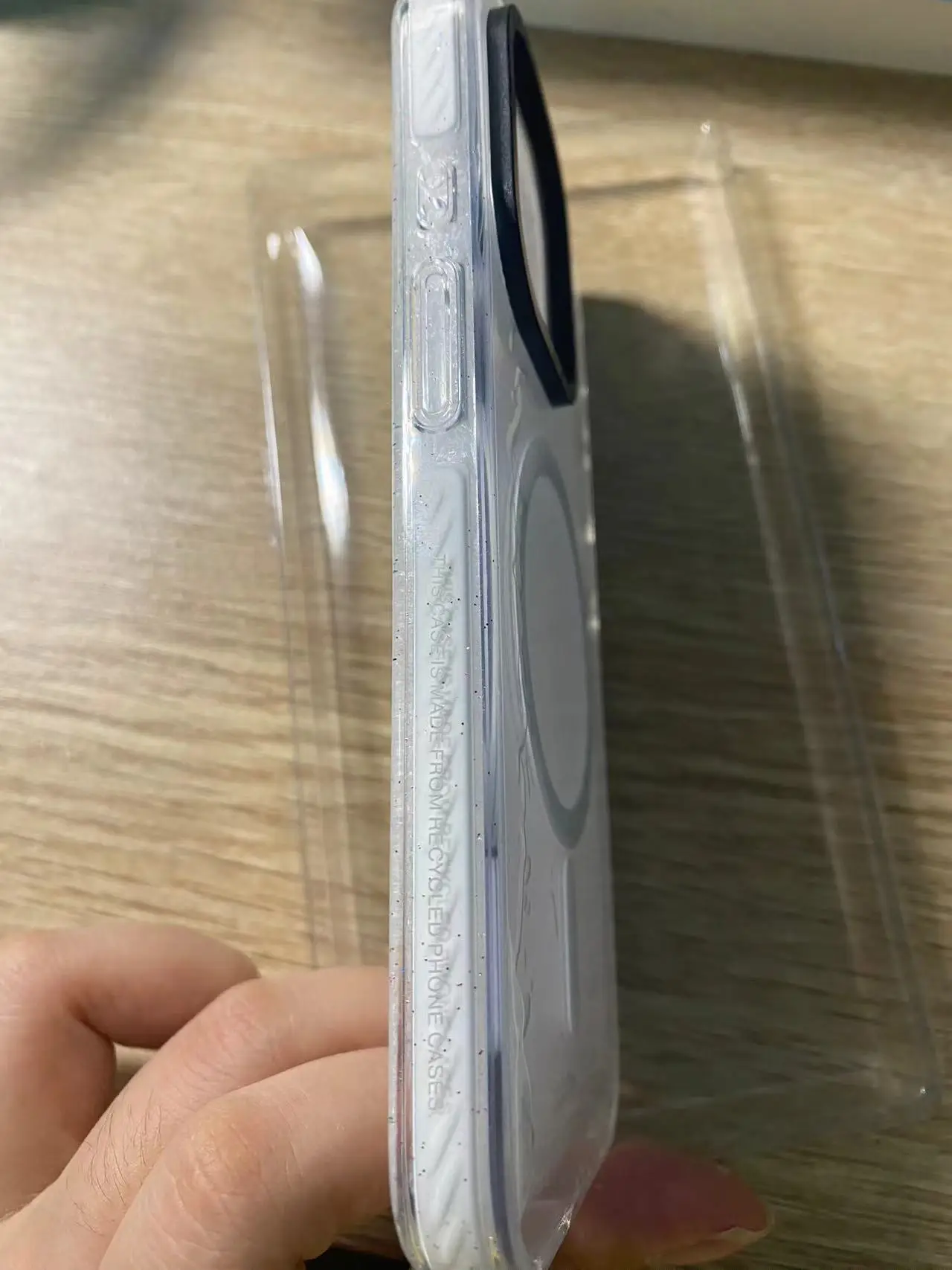 حافظة لهاتف آيفون 17 16 15 14 13 12 11 Pro Max Plus Air من الأكريليك الشفاف باللون الأبيض مع MagSafe #3