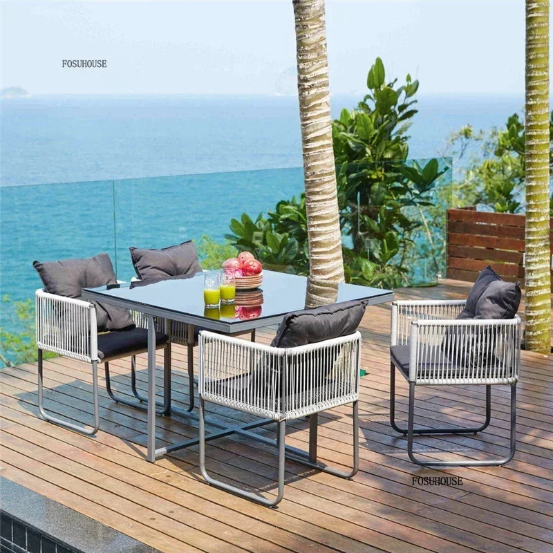 //For Outdoor PE Rattan Table And Chair Sets Courtyard Leisure Table And Chair Garden Furniture Set Balcony Garden Villa Furnitu
