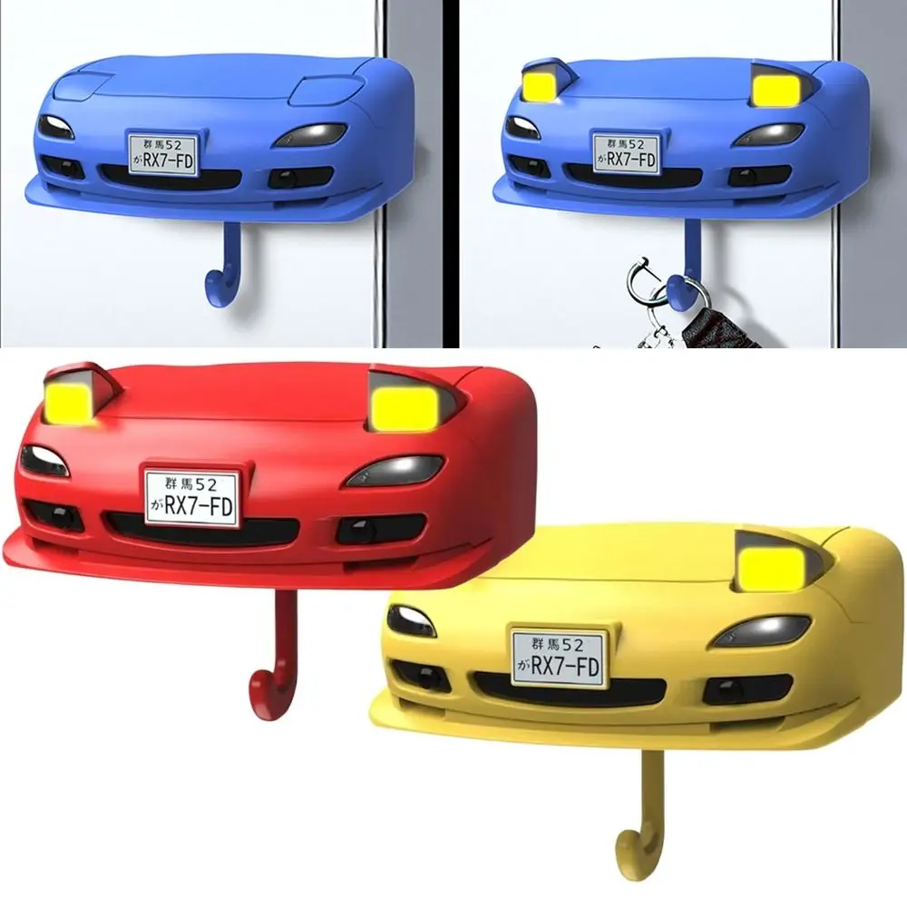 

New Light Initial Car Open Headlight Key Holder Wall Mount Sturdy Entrance Key Hooks Practical Key Hangers