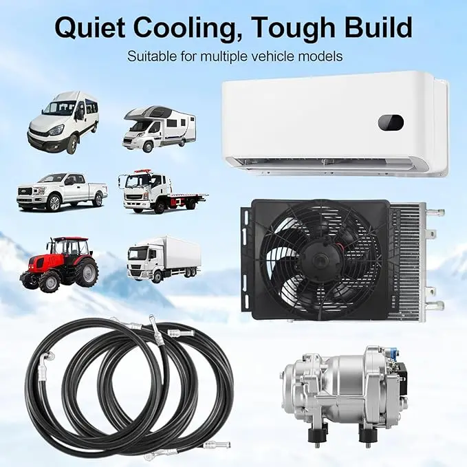 TELCOOL 12V Car AC System, 12V Electric AC Kit, DIY New Energy Split AC Unit, Universal Cooling for Trucks, Vans, RVs, Campers view 6