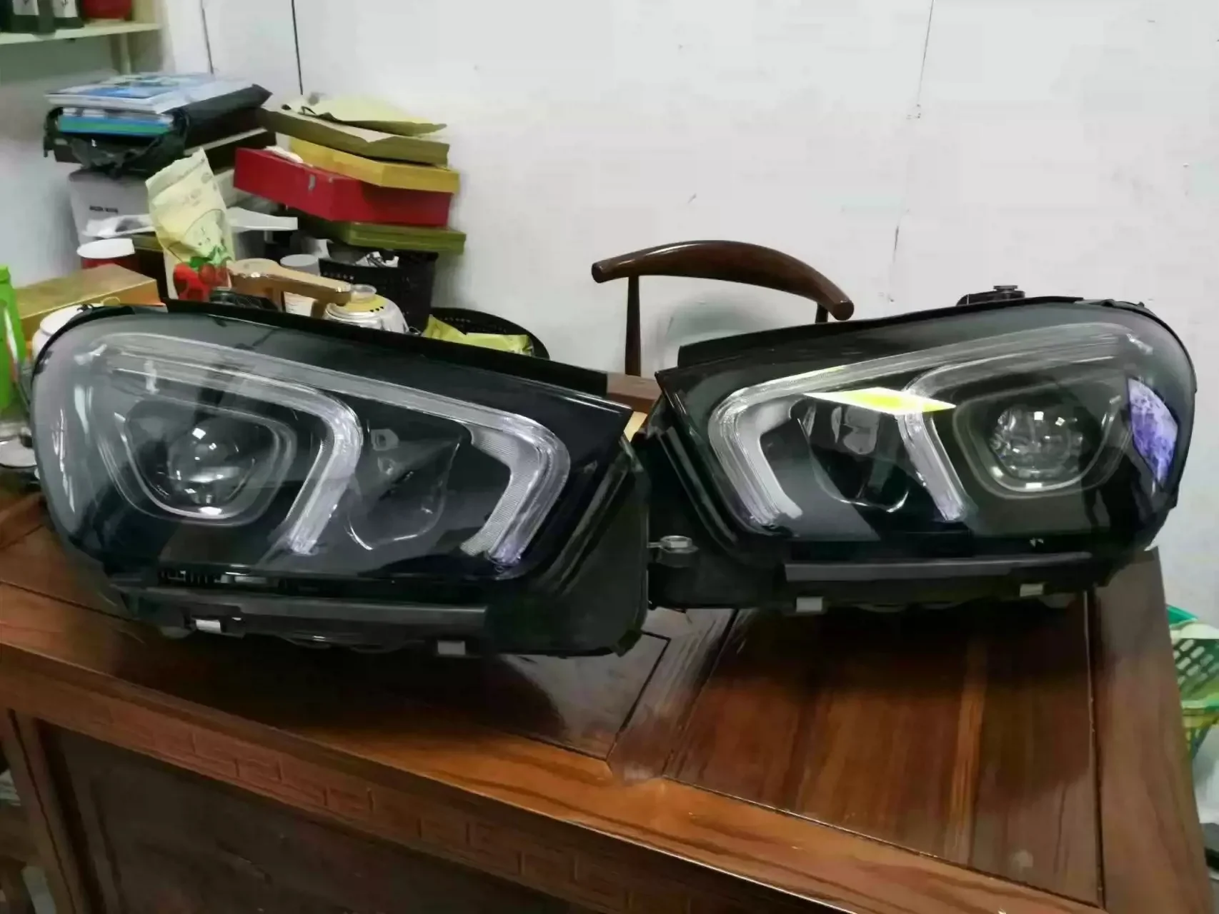 Car Headlight Assembly for Mercedes Benz GLE DRL Daytime Running Driving Lamp Angel eye Turn Signal