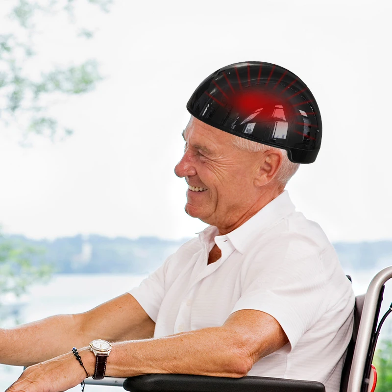 Suyzeko Photobiomodulation Brain Wave Helmet 810nm Infrared LED Light Therapy Frequency Control Brain Heating Massage Equipment