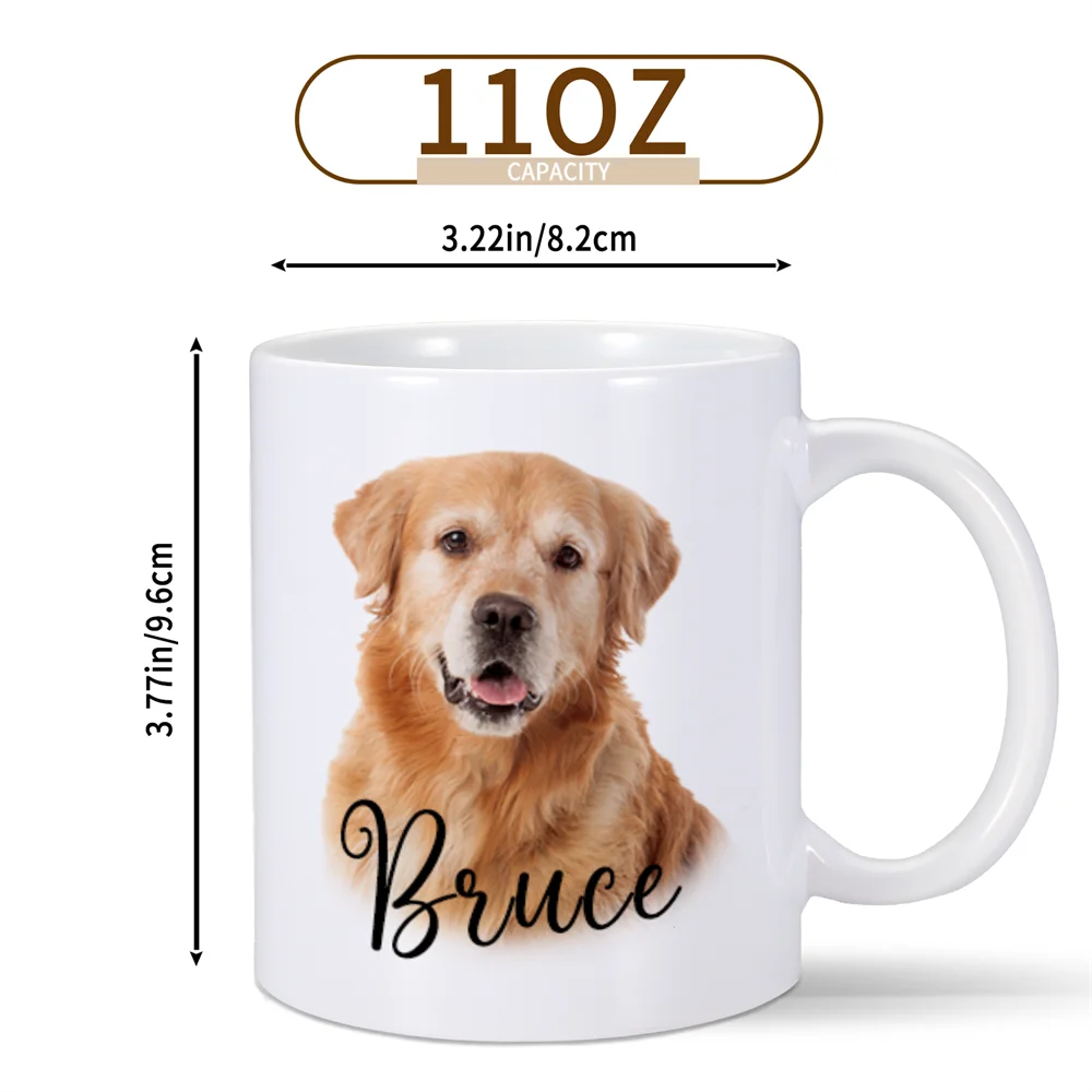 Personalized Pet Dog Cat Mug Customized Dog Puppy Kitten Photo Name Cup DIY Tea Coffee Milk Mugs 325ML 11oz Creative Cute Gift