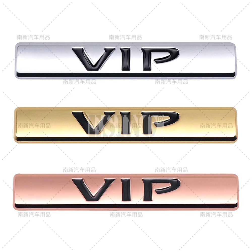 

3D VIP Car Trunk Zinc Alloy Adhesive Badge Emblem Universal Design Car Rear Body Tailgate Accessories Adhesive Styling Badge